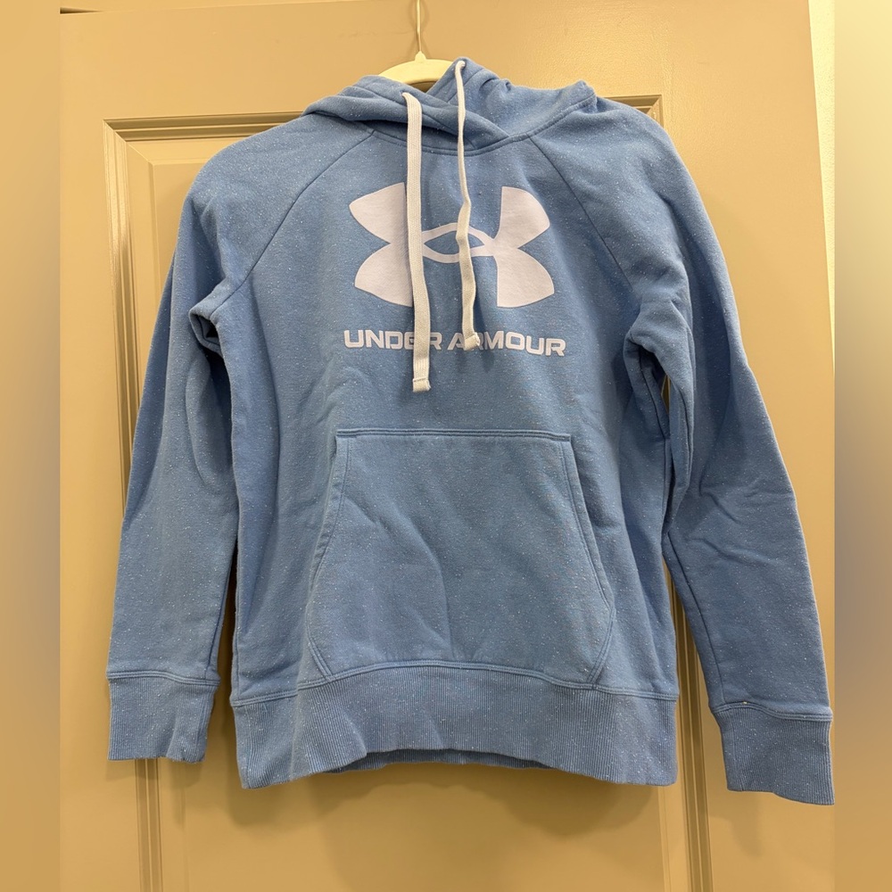 Under Armour Rival Fleece Blue Big Logo Hoodie
